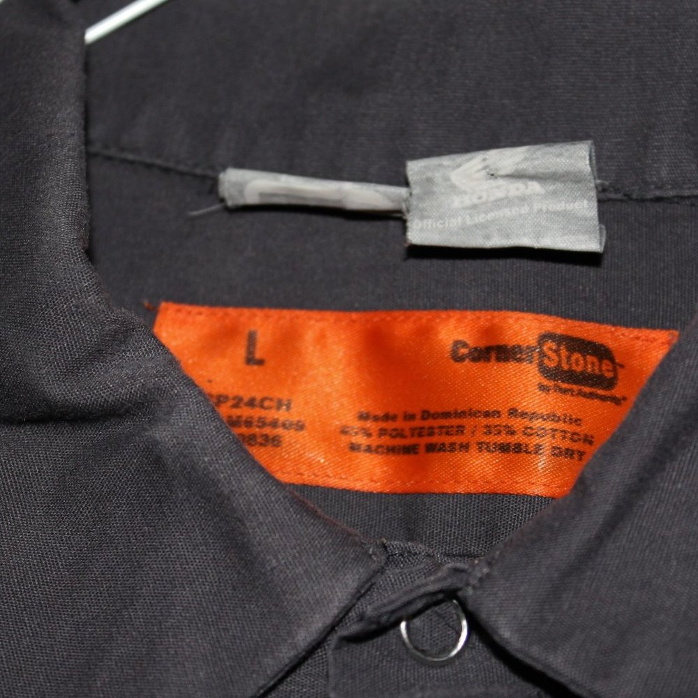 Corner Stone Button Down Gray Motorcycle Shirt L - image 3